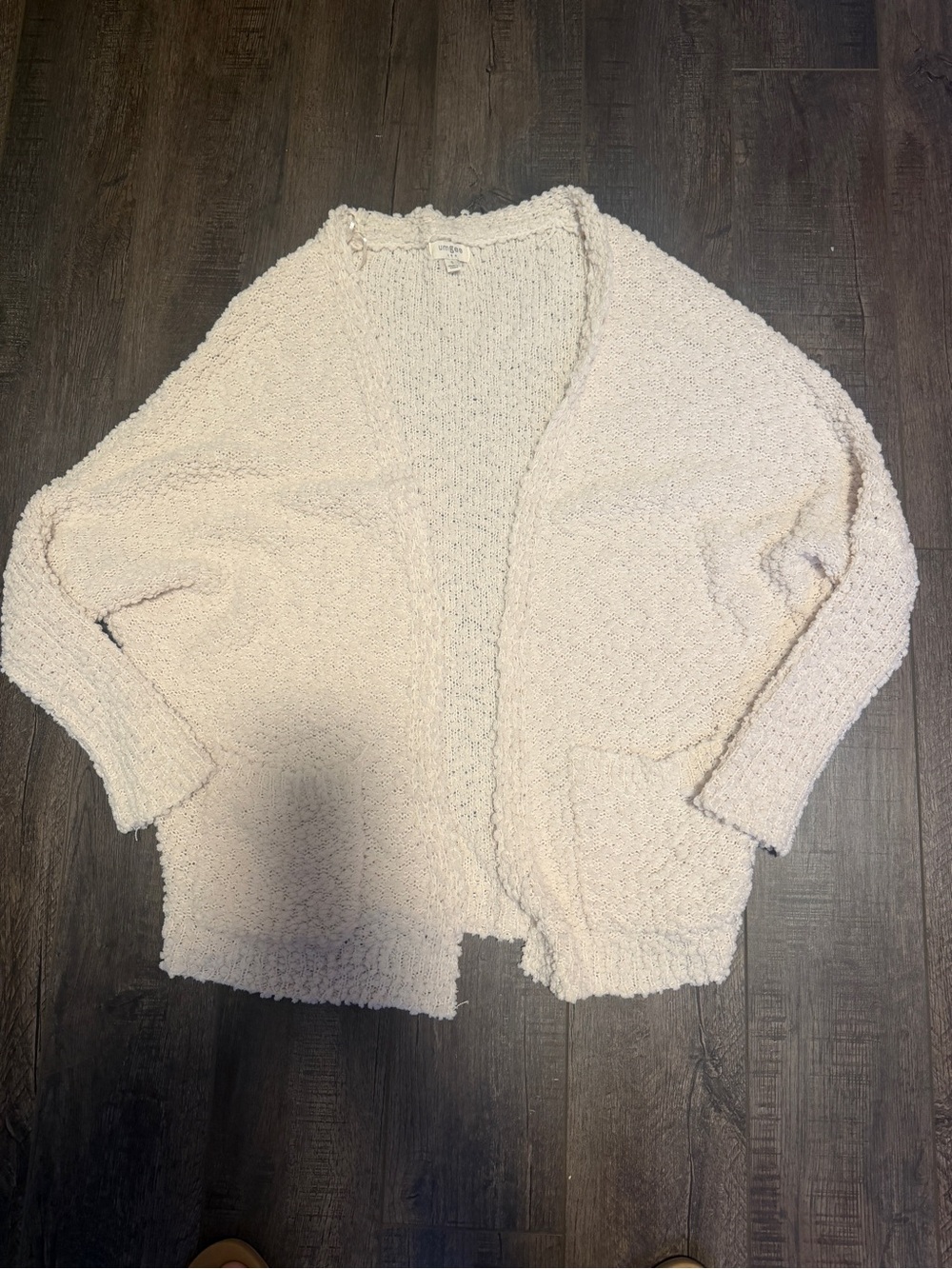 Umgee Cream Popcorn Knit Open Cardigan